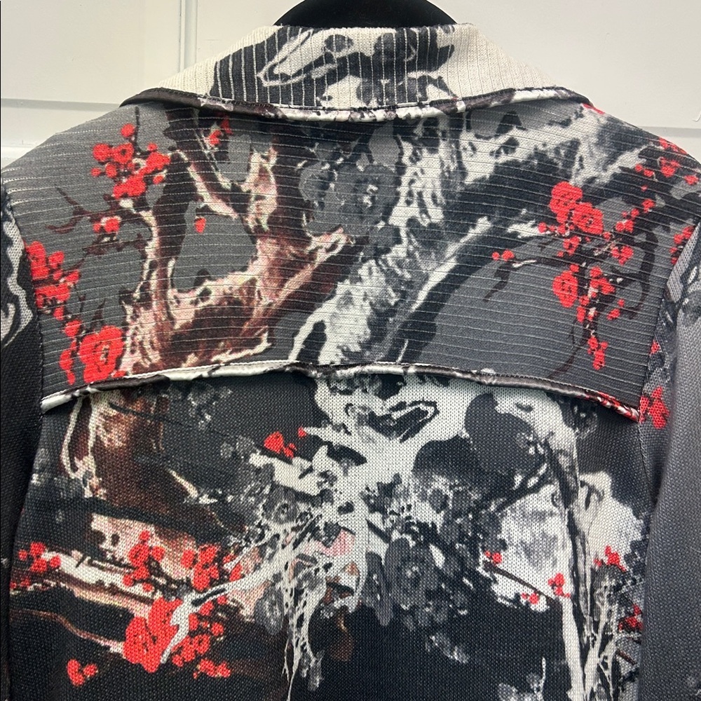 Designer Alberto Makali Bold Floral Print Women’s Stretch Blazer Size L - Picture 7 of 12
